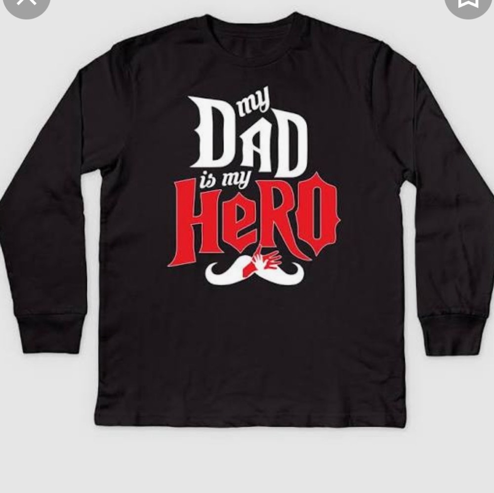 MY DAD IS MY HERO KIDS LONG SLEEVE shirt